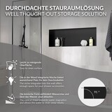 thumbnail of LuxeBath Wandnische Edelstahl 90 × 30 × 10 cm Schwarz – Randlose Duschnische, befliesbares Einbauregal, Duschablage für Badutensilien, großes