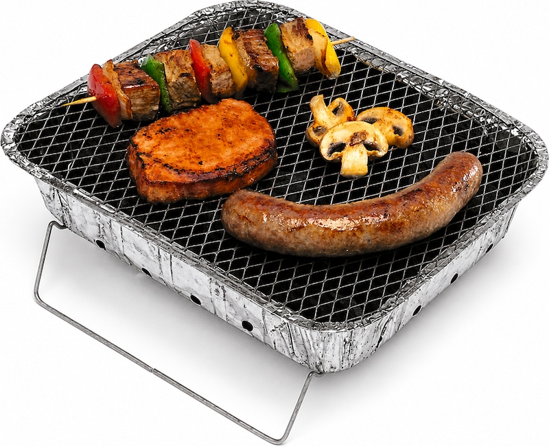 Einmal Grill 600g Holzkohle Alu Einweggrill