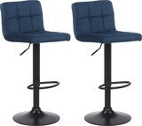 thumbnail of 2er Set Barhocker RIVAN - Samt Blau 40x40x85 cm | Barstuhl Mit Lehne Tresenhocker Tresenstuhl Kneipenhocker Kneipenstuhl