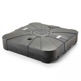 thumbnail of Parasol déporté 3x4m et dalle à lester sur roues aluminium taupe