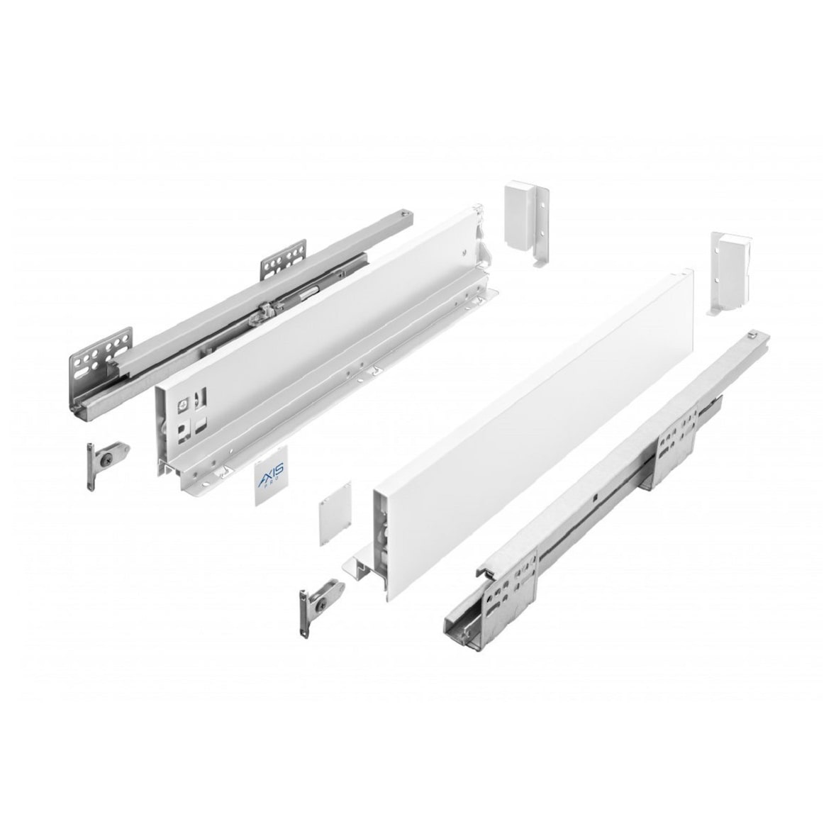 Schubladensystem Weiß Unterflurführungen Soft Close Schubkasten-Set 250mm 86mm