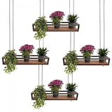 thumbnail of Hängendes Deckenregal FLOWERS 55 cm BRAUN mit Ketten für Blumen Vertikaler Flaschenhalter aus Glas für den Garten, Bar, Küche von Yelloo