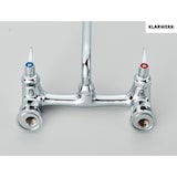 thumbnail of ALEX | keukenmengkraan wandmontage chroom | professionele keukenkraan roestvrij staal lang en plat | kraan restaurant wand rechte uitloop