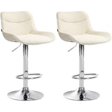 thumbnail of Set van 2 barkrukken Vonore stof creme/chroom