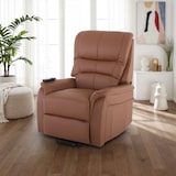 thumbnail of Fernsehsessel mit Aufstehhilfe, Relaxsessel mit elektrischer Liegefunktion, 2 Motoren, 120 kg belastbar, Kunstleder, Cognacbraun, Raburg Jan