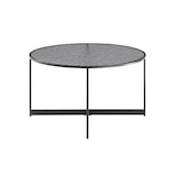 thumbnail of SalesFever Couchtisch Ø 80 cm | rund | 6 mm Glasplatte mit Strukturoptik | Metallgestell | B 80 x T 80 x H 45 cm | Schwarz