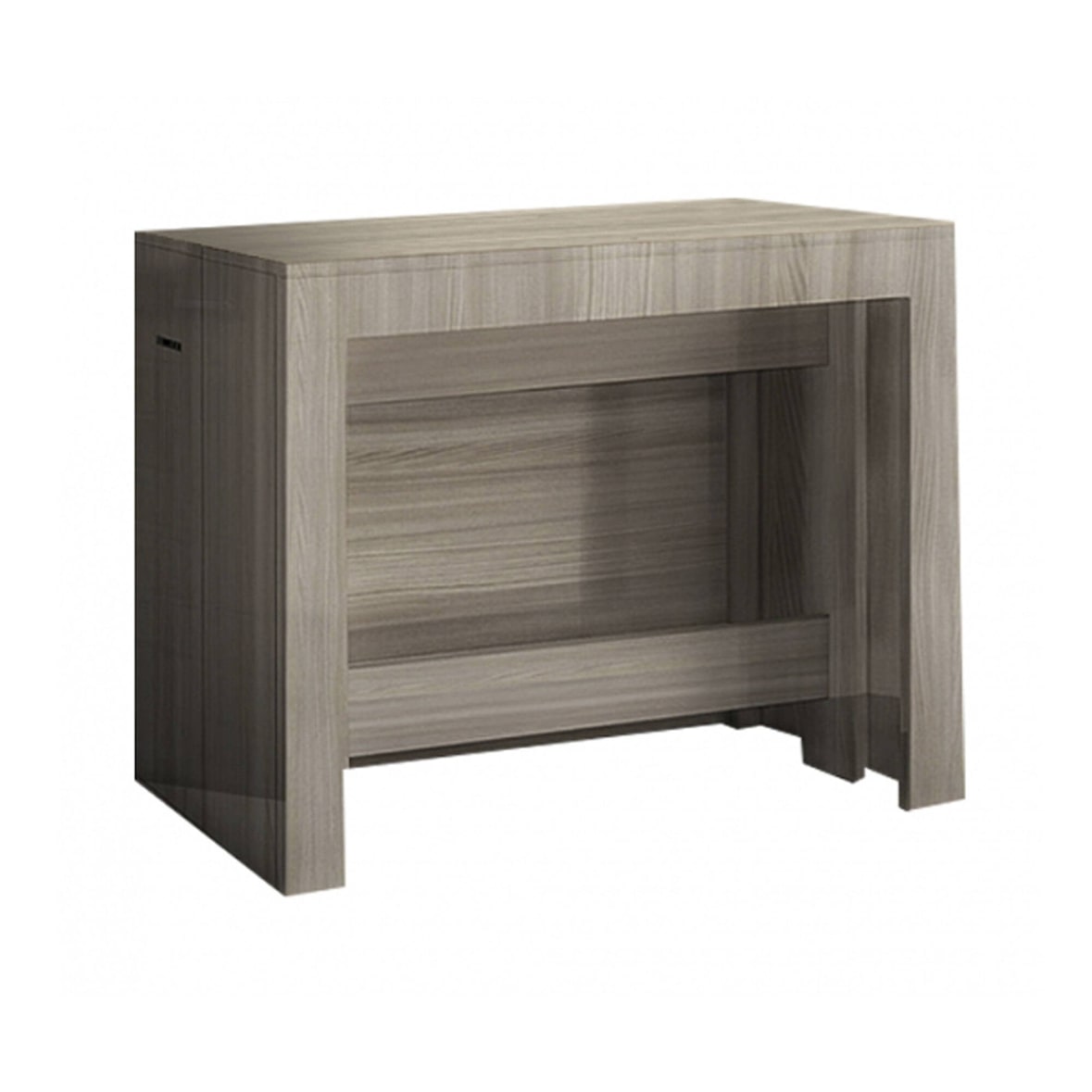 Dmora Ausziehbarer Esstisch Martino, Ausziehbare Konsole bis zu 12 Sitzplätzen, Tisch mit Verlängerungshalter, cm 51/300x90h77, Perl-Ulme