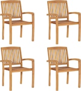 thumbnail of vidaXL Stapelbare Gartenstühle mit Kissen 4 Stk. Massivholz Teak