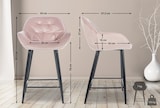 thumbnail of 2er Set Barhocker Gibson Samt Sitzhöhe 76 cm pink