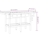 thumbnail of vidaXL Werkbank met lades en bankschroeven 162x62x83 cm acaciahout