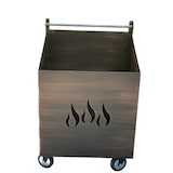 thumbnail of Carrello Portalegna Portapellet grande Fiamma in ferro battuto con ruote colore spazzolato rame