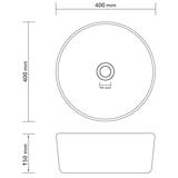 thumbnail of Lavandino Lusso Rotondo Marrone Scuro Opaco 40x15cm In Ceramica