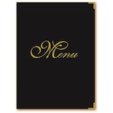 thumbnail of BEQUET Carte menus 'ELITE' noir, marquage doré (Menu) Noir 23,3x31,9cm 3 pages x1