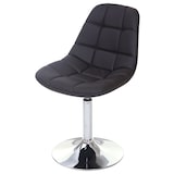 thumbnail of Cadeira de jantar HWC-A60, cadeira giratória, design retro dos anos 50 ~ pele sintética castanha, base cromada