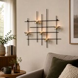 thumbnail of DanDiBo Kerzenhalter Wand Metall Schwarz Wandteelichthalter 50 cm 5XXL Wandkerzenhalter Kerzenhalter Teelichthalter Wandleuchter