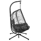 thumbnail of Uniprodo Outdoor-Hängesessel mit Gestell - für zwei Personen - Sitz zusammenfaltbar - schwarz/grau