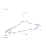 thumbnail of Relaxdays Anzugbügel, 10er Set, breite Schulterauflage, rutschfest gummiert, Hosenstange, Haken, Kleiderbügel, hellgrau