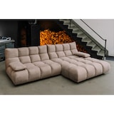 thumbnail of KAWOLA Sofa VIVIEN Ecksofa Velvet sand Longchair rechts