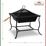 thumbnail of GARDEBRUK® Feuerschale mit Funkenschutz Schürhaken 45x45cm Eckig Stahl Feuerstelle Feuerkorb Terrassenofen Garten
