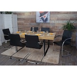 thumbnail of Lote de 6 sillas de comedor Samara, cantilever silla de cocina sillón silla, acero ~ negro