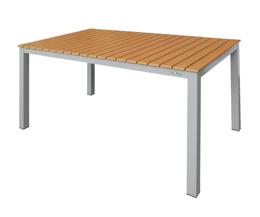 Terrassentisch Izola, Indoor-/Outdoor, 140x80 Teakholzoptik, Gestell Silber