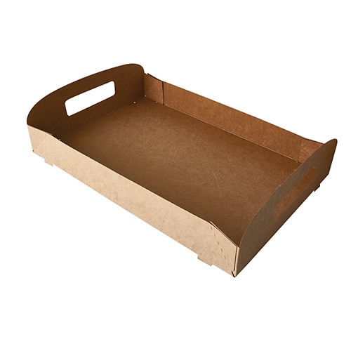 PAPSTAR 10 Tragetabletts, Pappe "pure" 4,5 cm x 35 cm x 24 cm braun "100% Fair"