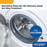 thumbnail of Exquisit Waschmaschine 6kg, Energieeffizienzklasse A, max. 1000 U/min, ECO 40-60, Höhenverstellbare Füße, 16 Waschprogramme, WA56110-020A weiss
