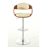 thumbnail of Décoshop26 - Moderne design barkruk met voetensteun crèmekleurige houten en synthetische zitting chromen poten 10_0000064