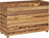 Ein rechteckiger Holzkasten mit Holzmaserung.