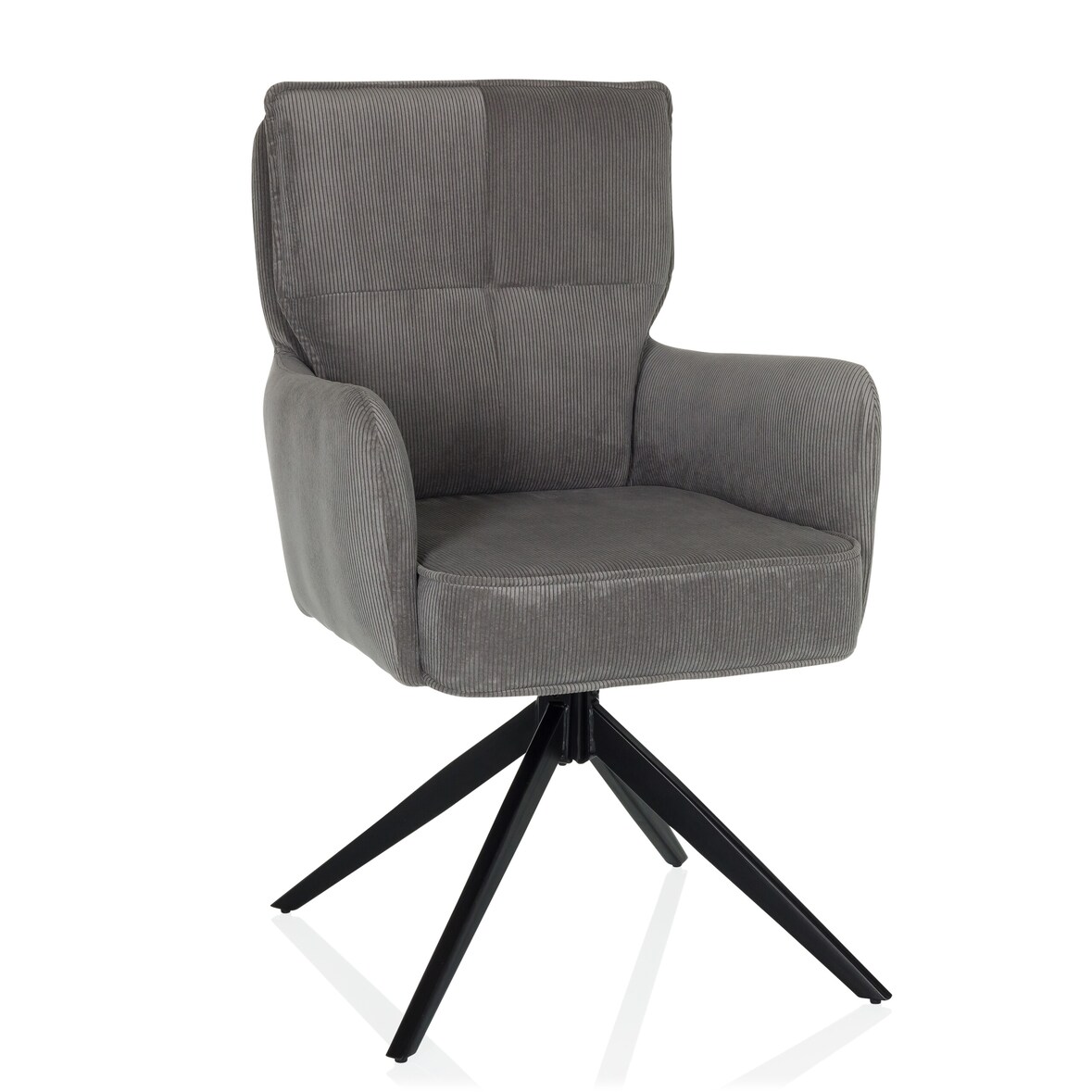Esszimmerstuhl / Drehstuhl TARUGO Stoff grau hjh LIVING