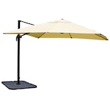 thumbnail of Décoshop26 - Parasol professionnel restaurant pour jardin terrasse 3x3m (Ø4,24m) polyester/aluminium 23kg crème avec pied 04_0003990