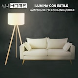 thumbnail of Lámpara de Pie en color Nogal y Beige 15x90x140cm WellHome Victoria