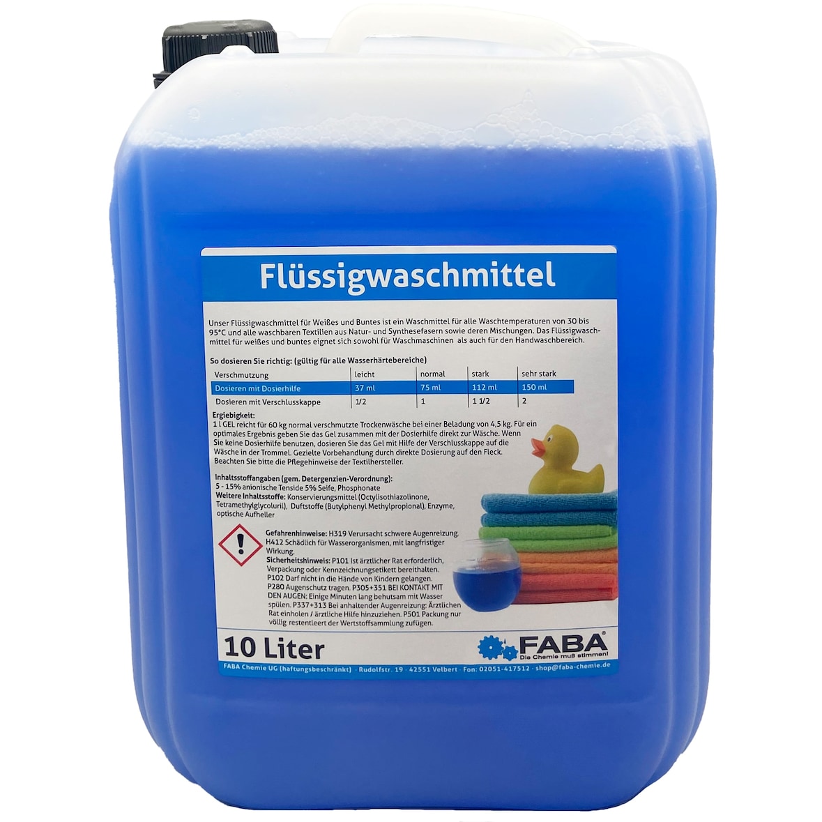 10 L Flüssigwaschmittel  Konzentrat blau Universal Color inkl. Auslaufhilfe