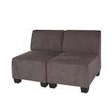 thumbnail of Modular 2-Sitzer Sofa Couch Lyon, Stoff/Textil ~ braun, ohne Armlehnen