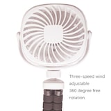 thumbnail of Ventilateur Portable USB Octopus Noir 2200mAh Réglable 360° Silencieux Multifonctions Blanc YONIS