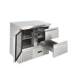 thumbnail of GastroHero Kühltisch Mini Edelstahl GN 1/1 1 Tür 2 Schubladen statische Kühlung +2 °C bis +8 °C 230 V Profi Gastronomie ECO 1/2 900x700x870 mm