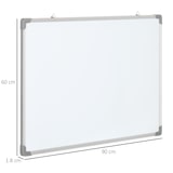 thumbnail of HOMCOM Lavagna Magnetica Bianca Rettangolare con 4 Pennarelli, 1 Gomma e 10 Magneti Inclusi, in Alluminio e Pannello Zincato, 90x60x1.8 cm