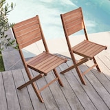 thumbnail of Lot de 2 chaises pliantes en bois d'eucalyptus - Oviala