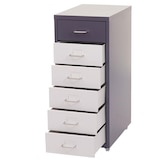 thumbnail of Rollcontainer Housten | HxBxT 69x28x41cm | 6 Schubladen | Dunkelgrau Weiß-Dunkelgrau | Schubladenschrank Stahlschrank