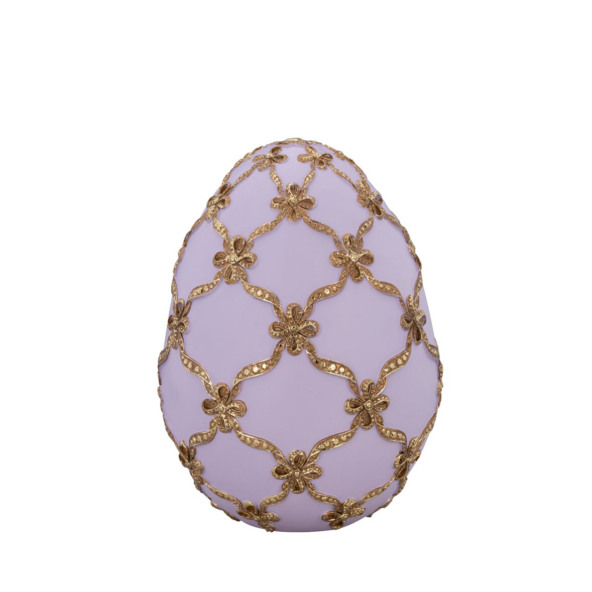 Deko-Ei Rosa mit Gold-Schleifenband 23 cm