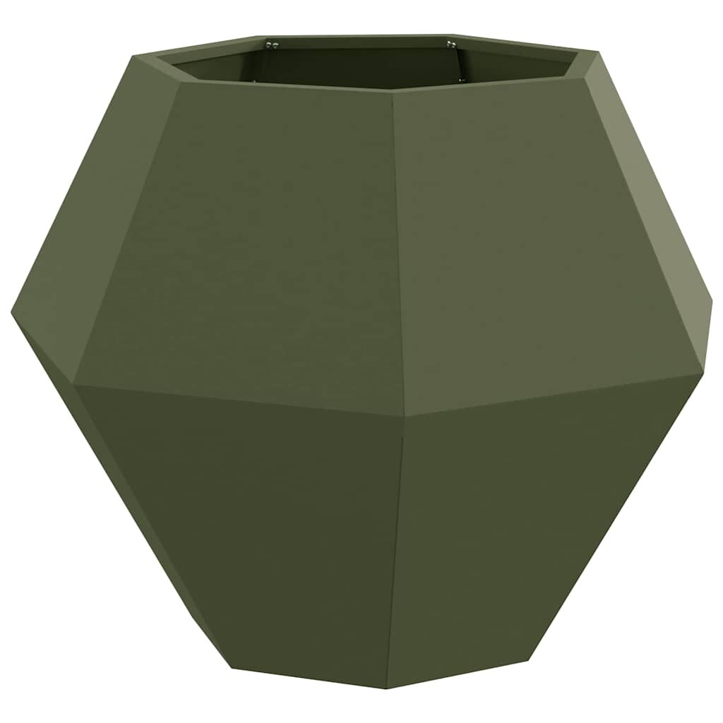 vidaXL Pflanzkübel Olive Grün 75 x 75 x 60 cm Stahl