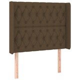 thumbnail of vidaXL Boxspringbett mit Matratze & LED Dunkelbraun 90x200 cm Stoff