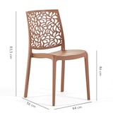 thumbnail of Lot de 6 chaises en polypropylène, empilables, pour extérieur et jardin, bar et restaurant, cuisine au design moderne – Anna/Mocha Mousse