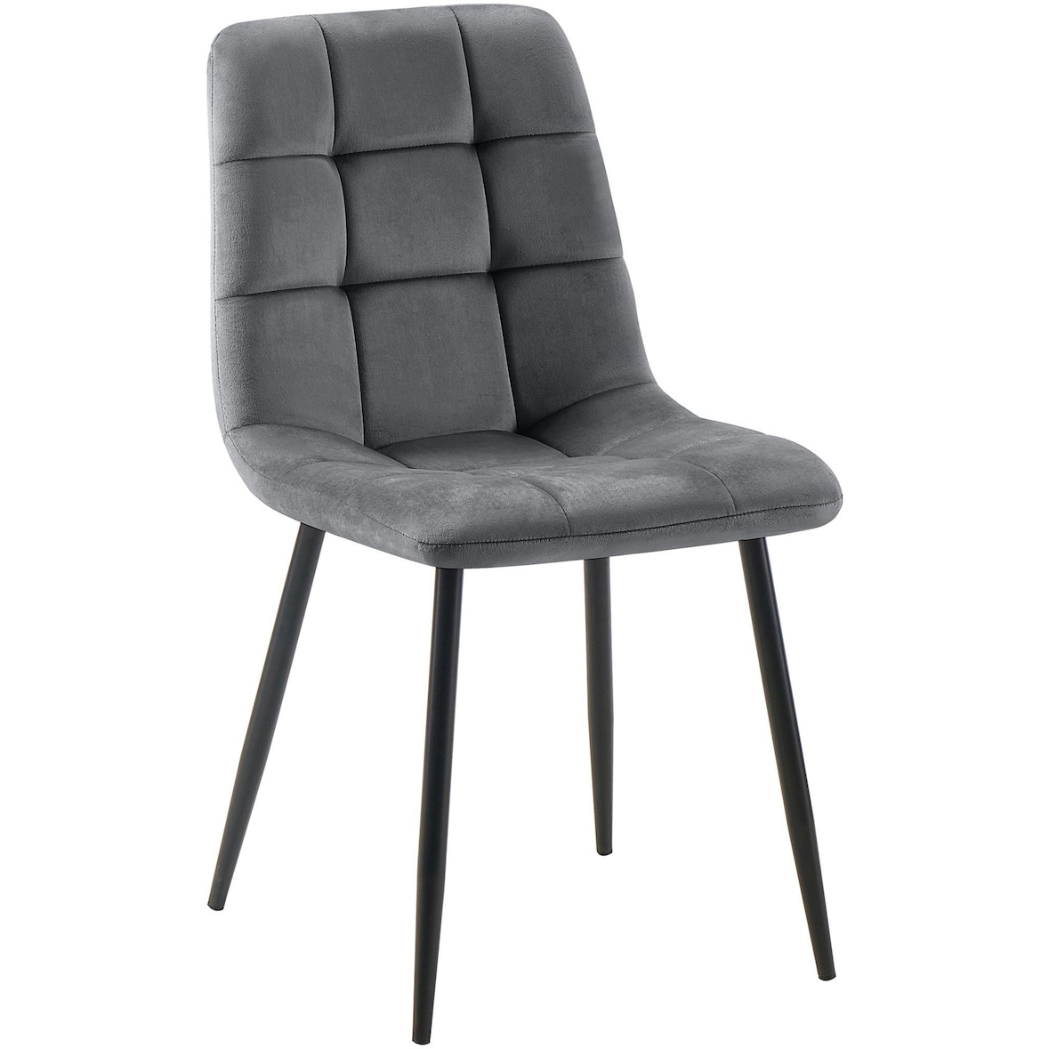 CHEFGASTRO Esszimmerstuhl IOWA Samt HxBxT 84x45x55cm Dunkelgrau Küchenstuhl