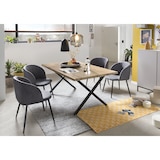 thumbnail of Möbilia Lot de 2 fauteuils | Revêtement tissu | Pieds acier | L 63 x P 53 x H 84 cm | Gris foncé-noir