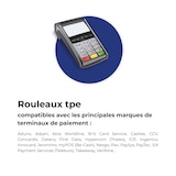thumbnail of La Bobine Française | 100 Rouleaux de caisses thermiques pour TPE/BANCAIRE, compatible 57x40x12, Papier Premium 55 g/m² sans BPA | Logo Made in France