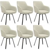 thumbnail of tectake Silla giratoria con reposabrazos Alicon, tapizada - Juego de 6 beis grisáceo