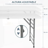 thumbnail of Yoevu - Mesa plegable de resina 120 cm compacta, resistente y fácil de transportar para interior y exterior
