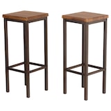 thumbnail of Set de 2 taburetes de bar altos 78 cm marrón nogal Mod. FIRENZE ROMA by Yelloo