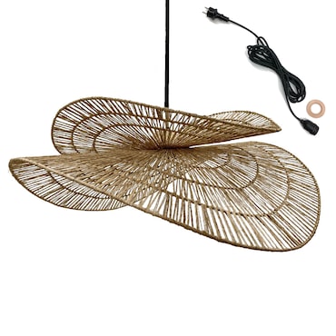 Lumisky Lámpara colgante SOLARA D80CM 5M con alimentación de red Yute Beige